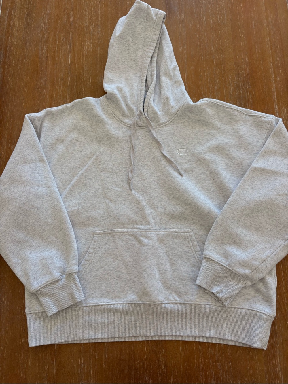 Champion Light Gray Pullover Hoodie - Classic Logo
